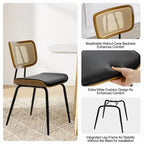 Lot de 2 ou 4 chaises de salle à manger capitonnées en similicuir – 85 H x 44,5 L x 58,5 P cm