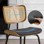Lot de 2 ou 4 chaises de salle à manger capitonnées en similicuir – 85 H x 44,5 L x 58,5 P cm