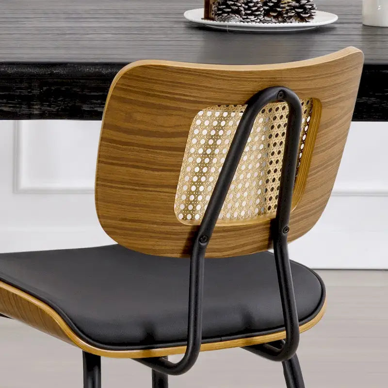 Lot de 2 ou 4 chaises de salle à manger capitonnées en similicuir – 85 H x 44,5 L x 58,5 P cm