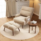 Fauteuil inclinable réglable avec ottoman, mousse haute densité 6 positions, fauteuil d'appoint en velours capitonné